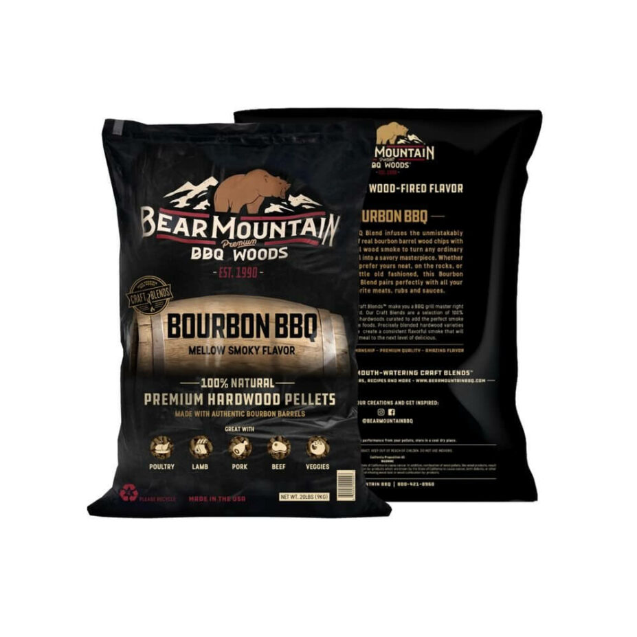 Bear Mountain træpiller. Bourbon BBQ. 9 Kg
