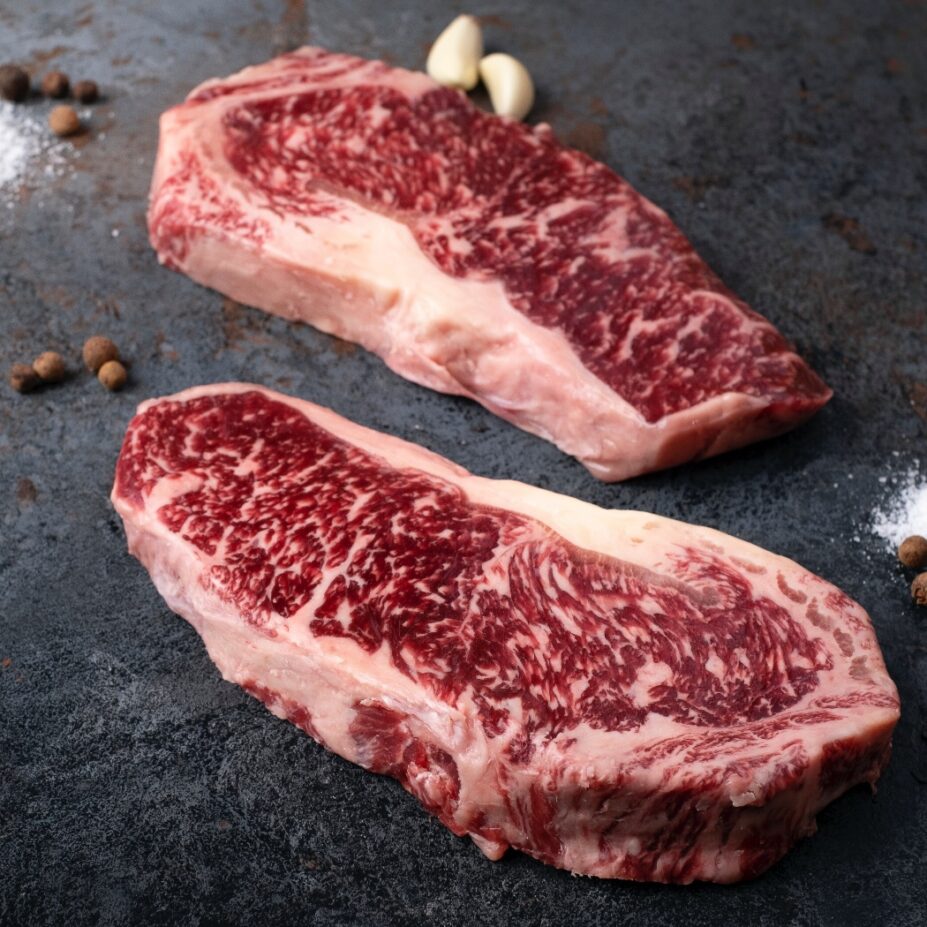 Striploin Steaks 2 styk mbs 5+. Mollendo Wagyu