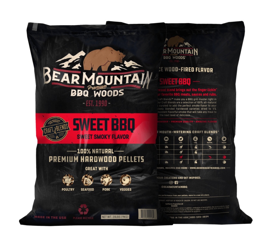 Bear Mountain træpiller. Sweet BBQ. 9 Kg