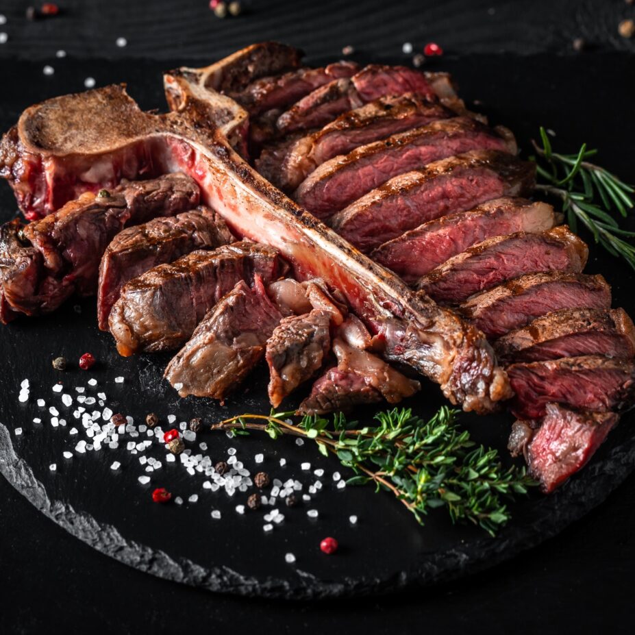 T Bone Steak. Sashi